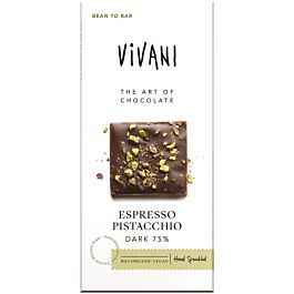 Horká čokoláda Espresso-Pistacchio, 80g, Vivani