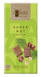 Mliečna čokoláda s orieškami, s ryžovým mliekom, iChoc