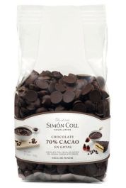 Čokoládové drops, horká čokoláda, Simón Coll, 500g